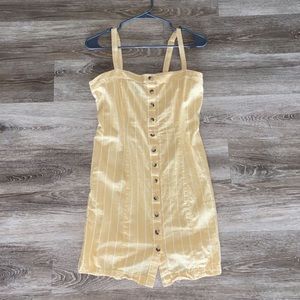 Yellow striped button up dress!